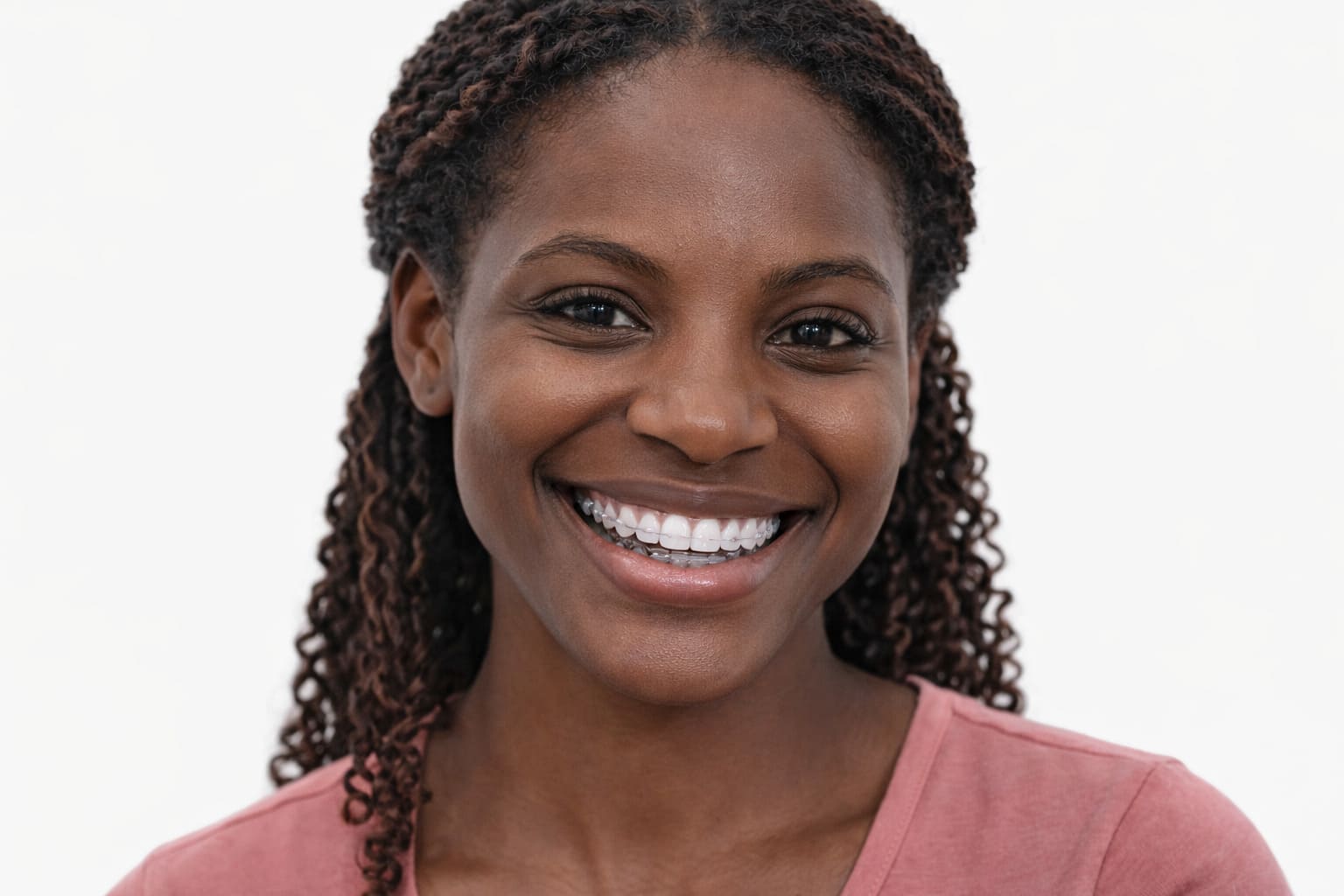 Virtually invisible clear aligners